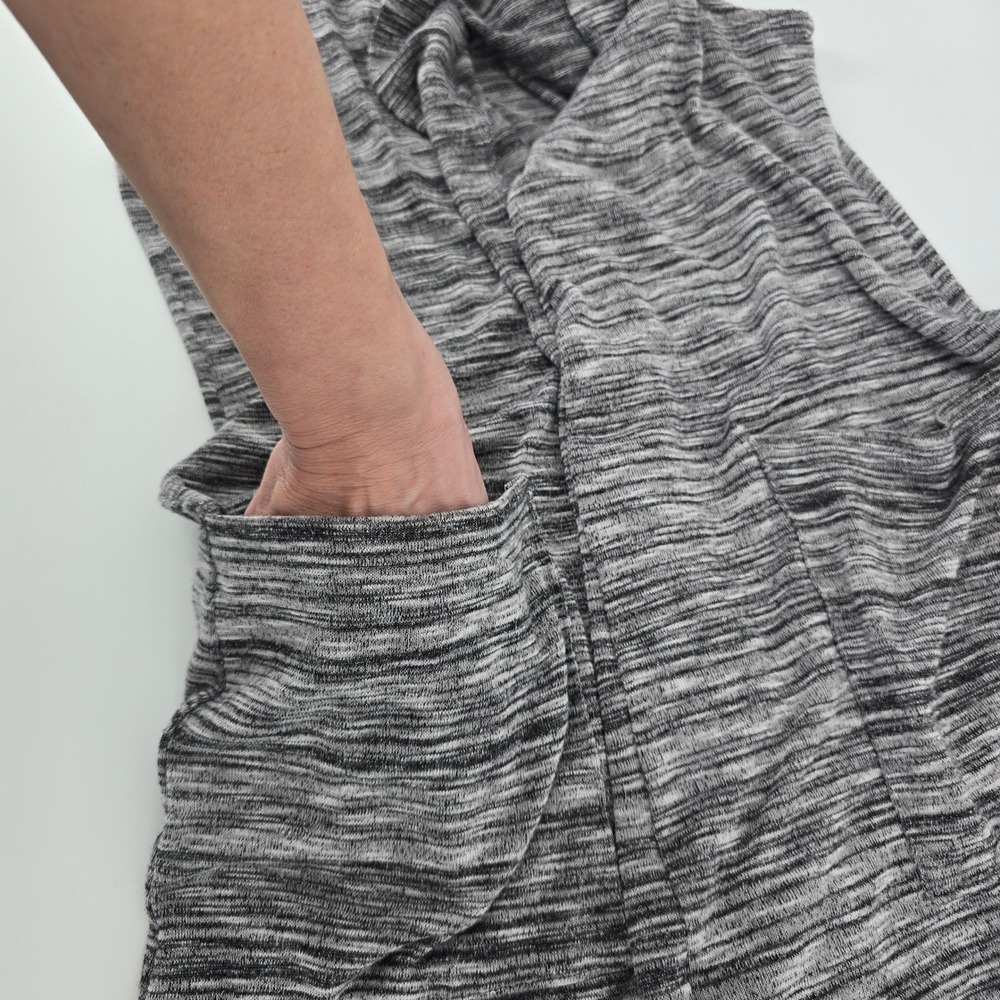 Bobeau Womens XL Long Sleeveless Cardigan Duster Vest Gray Space Dye Pockets USA - Picture 5 of 8